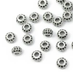 Oponka srebrna z czarnymi cyrkoniami 4x6mm [przekładka, metal]