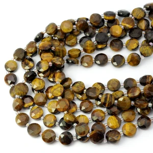 Tygrysie oko moneta fasetowana ok. 10,5mm