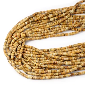 Jaspis obrazkowy talarek ok. 4,5x2mm