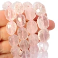 Kwarc różowy oliwka nieregularna fasetowana ok. 15-18x11-13mm