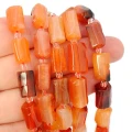 Agat karneol cieniowany walec nieregularny ok. 11-14x6-9mm