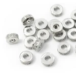 Walec srebrny ze srebrnymi cyrkoniami 7x3mm [przekładka, metal]
