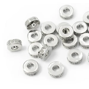 Walec srebrny ze srebrnymi cyrkoniami 7x3mm [przekładka, metal]