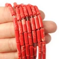 Jaspis cesarski syntetyczny koralowy patyczek ok. 4x13mm