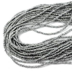 Hematyt srebrny oponka fasetowana ok. 3x1,2mm [dysk]