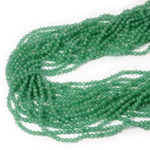 Jadeit zielony kula fasetowana ok. 3,5mm