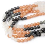 Mix kamień słoneczny, księżycowy, labradoryt układany kula gładka ok. 8mm