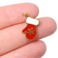 Świąteczna rękawiczka ok. 15x10mm [zawieszka, stal, kolor złoty PVD]