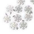 Świąteczna śnieżynka z cyrkoniami ok. 17x14mm [zawieszka, stal]