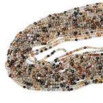 Agat brązowo szary kula fasetowana ok. 3mm