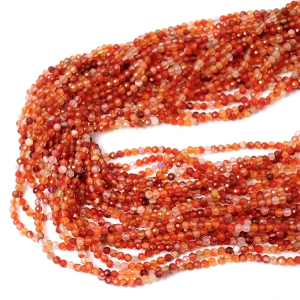 Agat karneol kula fasetowana ok. 3mm