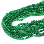 Onyks zielony kostka fasetowana ok. 5x5mm 