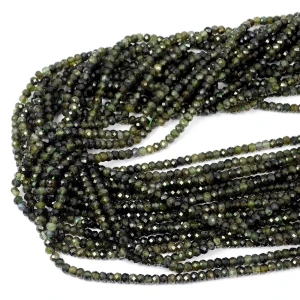 Turmalin zielony oponka fasetowana ok. 4x2,8mm