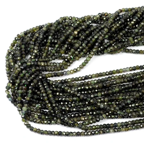 Turmalin zielony oponka fasetowana ok. 4x2,8mm