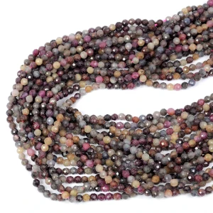 Mix szafir rubin kula fasetowana ok. 4mm