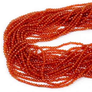 Agat karneol kula fasetowana ok. 3mm