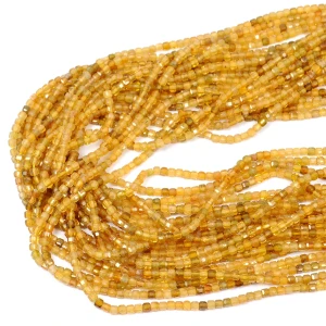 Turmalin miodowy kostka fasetowana ok. 2,5x2,5mm 
