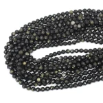 Obsydian złocisty kula diamentowy szlif ok. 6mm