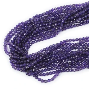 Ametyst ciemny kula fasetowana ok. 4,5mm