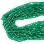 Onyks zielony zgaszony kula fasetowana ok. 3,3mm