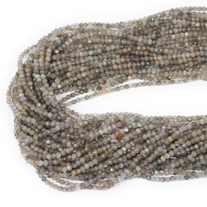 Kamień słoneczny szary kula fasetowana ok. 2,7mm