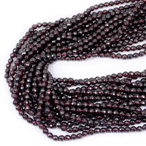 Granat kula fasetowana ok. 4mm