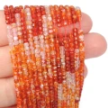 Karneol układany kostka fasetowana ok. 2,5x2,5mm