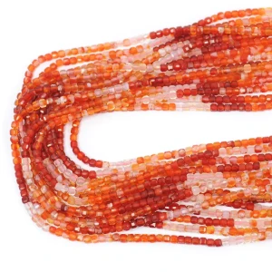 Agat karneol układany kostka fasetowana ok. 2,5x2,5mm