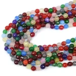 Jadeit wielokolorowy szklisty kula fasetowana ok. 8mm