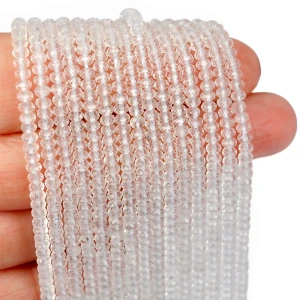 Kryształ górski oponka fasetowana ok. 3x2mm