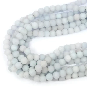 Jadeit blady błękitny kula matowa ok. 8mm