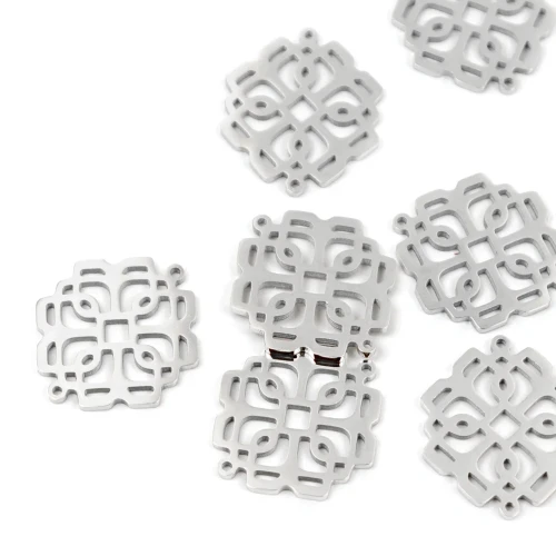 Rozeta 1 mała ok. 12x11mm [łącznik, stal]