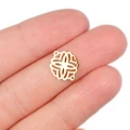Rozeta 2 mała ok. 12x11mm [łącznik, stal PVD, kolor złoty]