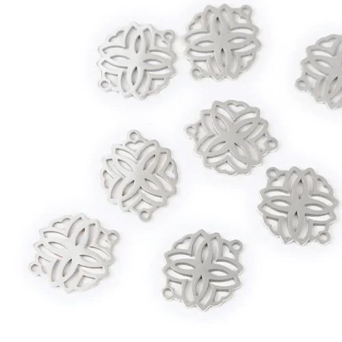 Rozeta 2 mała ok. 12x11mm [łącznik, stal]