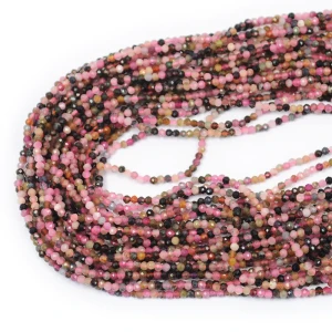 Turmalin wielokolorowy kula fasetowana ok. 2mm