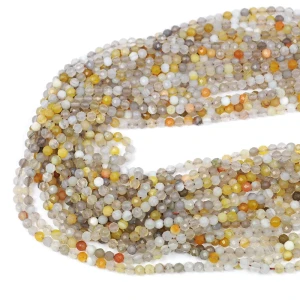 Agat botswana jasny kula fasetowana ok. 3,5mm