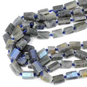 Labradoryt walec surowy ok. 14-20x10-12mm