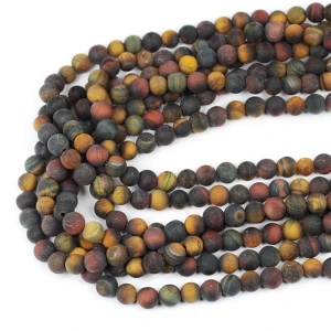 Mix sokole oko, tygrysie oko, bawole oko kula matowa ok. 6mm