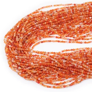 Agat karneol cieniowany kula fasetowana ok. 2,5mm