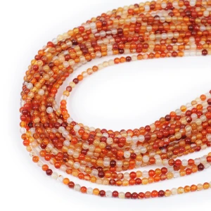 Agat karneol cieniowany kula gładka ok. 3,3mm