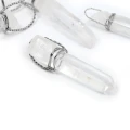 Kryształ górski zawieszka sopel opleciony ok. 40-60mm [metal]