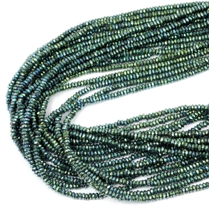 Hematyt niebiesko zielony oponka fasetowana ok. 3x1,6mm [dysk]