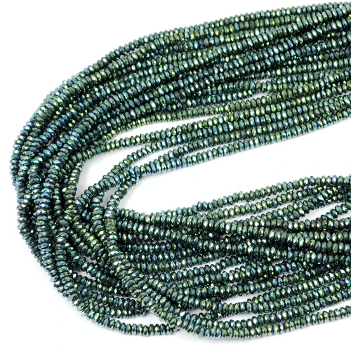 Hematyt niebiesko zielony oponka fasetowana ok. 3x1,2mm [dysk]