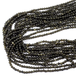 Obsydian złocisty kula gładka ok. 3,3mm