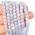 Kwarc chalcedonowy kostka fasetowana ok. 5,5x5,5mm
