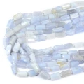Chalcedon błękitny walec nieregularny ok. 10-15x6-9mm