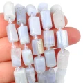 Chalcedon błękitny walec nieregularny ok. 10-15x6-9mm