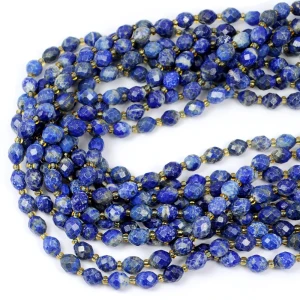 Lapis lazuli oliwka fasetowana ok. 8x6mm