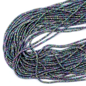 Hematyt wielokolorowy oponka fasetowana ok. 2x1mm