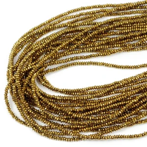 Hematyt ciemne złoto oponka fasetowana ok. 3x1,5mm